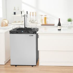 Beer Kegerator Draft Beer Dispenser Full Size Keg Refrigerator Dual Tap