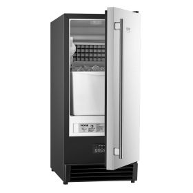 VEVOR Undercounter Built-in Ice Maker, 50 Lbs/Day Under Counter Ice Maker Machine with Drain Pump Reversible Door Stainless Steel