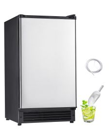 Undercounter Built-in Ice Maker, 25 Lbs/Day Under Counter Ice Maker Machine with Reversible Door Stainless Steel