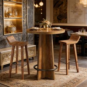 Wooden tavern bar table, coffee table, small side table with storage drawers, coffee table