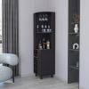 Wengue Corner Bar Cabinet with Glass Holder and Wine Rack