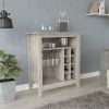 Essential Bar Cabinet; One Open Shelf; Six Built-in Wine Rack; One Drawer -Light Gray