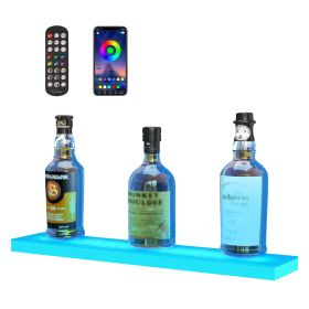 VEVOR LED Lighted Liquor Bottle Display Bar Shelf RF & App Control 24" 1-Step White