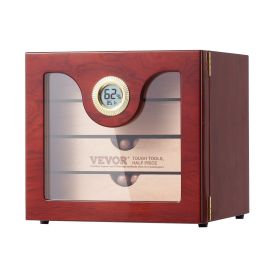 VEVOR Cigar Humidor Cabinet, Handmade Spanish Cedar Wood Cigar Humidor for 50-100 Cigars, Glass Cigar Desktop Storage Case with Digital Humidifie