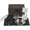 Ice Ball Press Kit, Aircraft Al Alloy Ice Press with Ice Block Mold, Large Mat, Tong, Drip Tray, One Glass, Round Ice Ball Maker 2.4"/60 mm Ice Sphere
