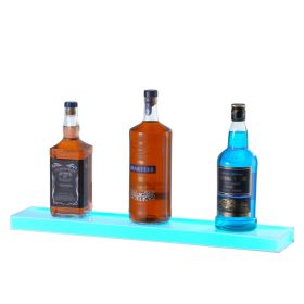 VEVOR LED Lighted Liquor Bottle Display, 1 Tier 24 Inch Wall Mounted Whiskey Rack Stand, 1 Step Commercial Illuminated Home Bar Shelf