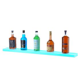 VEVOR LED Lighted Liquor Bottle Display, 1 Tier 40 Inch Wall Mounted Whiskey Rack Stand, 1 Step Commercial Illuminated Home Bar Shelf