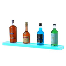 VEVOR LED Lighted Liquor Bottle Display, 1 Tier 30 Inch Wall Mounted Whiskey Rack Stand, 1 Step Commercial Illuminated Home Bar Shelf