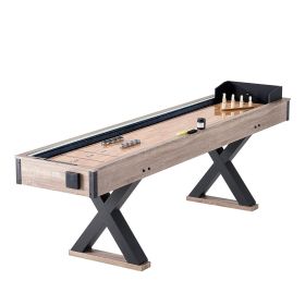 VEVOR Shuffleboard Table, 9 ft LED Light Up Shuffleboard for Family Game Room, 2 in 1 Shuffleboard and Bowling Combo Game Set