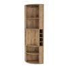 Macadamia 5 Large Sheves Corner Bar Cabinet