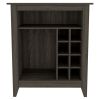 Essential Bar Cabinet; One Open Shelf; Six Built-in Wine Rack; One Drawer -Espresso