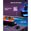 LED Lighted Liquor Bottle Display, 2 Tiers 20 Inches Whiskey Rack, Supports USB, Illuminated Home Bar Shelf with RF Remote & App Control