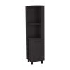 Wengue Corner Bar Cabinet with Glass Holder and Wine Rack