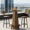 Round Pub Table, Counter Height Bar Table With Footrest