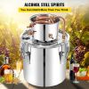 Alcohol Still 13.2Gal/50L, Alcohol Distiller with Circulating Pump, Alcohol Still Copper Tube, Whiskey Distilling Kit with Build-In Thermometer
