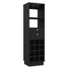 Classic Bar Cabinet; Two Drawers; Twelve Built-in Wine Rack-Black