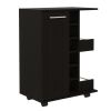 Tennessee Bar Cart, One Cabinet With Division, Six Cubbies For liquor, Two Shelves