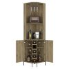 Corner Bar Cabinet Shopron, Living Room, Aged Oak