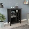 Essential Bar Cabinet; One Open Shelf; Six Built-in Wine Rack; One Drawer