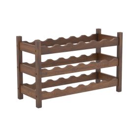 Freestanding Countertop Wine Bottle Organizer Rack (Color: Coffee, Type: Wine rack)