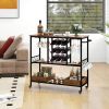 Dinning Supplies Bar Cart on Wheels with Hook & Glass Racks