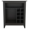 Essential Bar Cabinet; One Open Shelf; Six Built-in Wine Rack; One Drawer