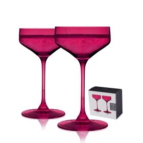 Reserve Nouveau Coupe Glasses Viski (Set of 2) (Color: Berry)